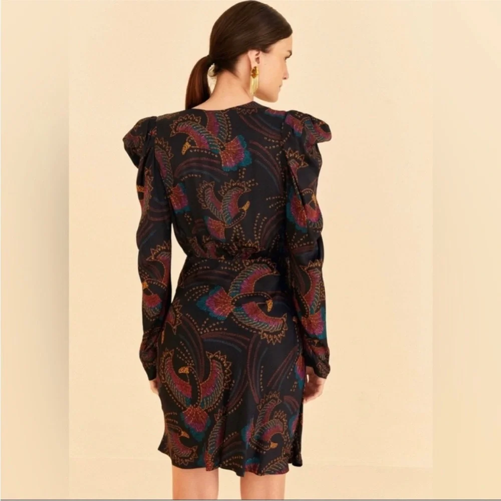 EUC - Farm Rio - Sequin‎ Toucans Mini Wrap Dress